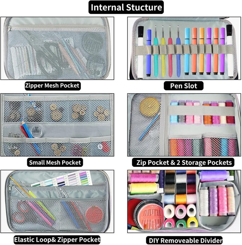 woobles 5 Pcs Sewing Box Organizer | Sewing Supplies Storage Bag - Sewing Accessories Carrying Bag, Sewing Supplies Organizer (Bag Only) - Image 5